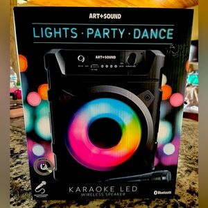 Karaoke LED Wireless Speaker with microphone. Art & Sound. New in box.